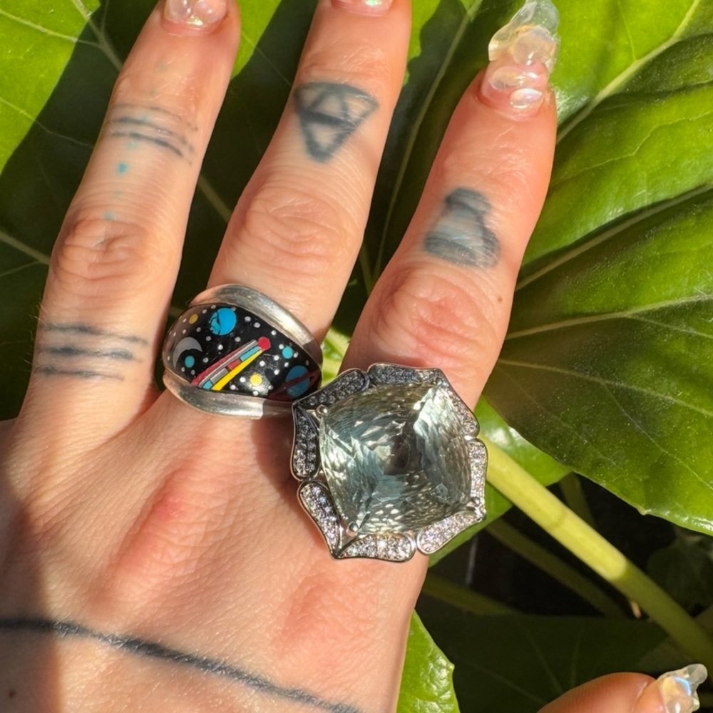 Stunning Sterling Silver Statement Ring With Extr… - image 6